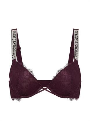 Işıltılı Askılı Dantelli Push-Up Sütyen