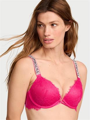 Işıltılı Askılı Dantelli Push-Up Sütyen
