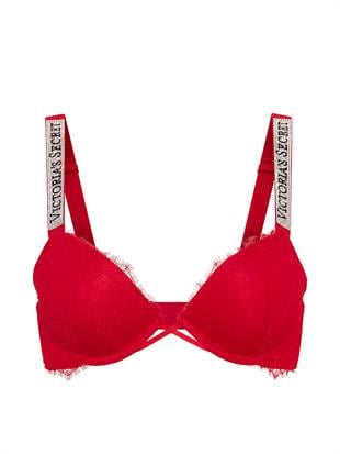 Işıltılı Askılı Dantelli Push-Up Sütyen