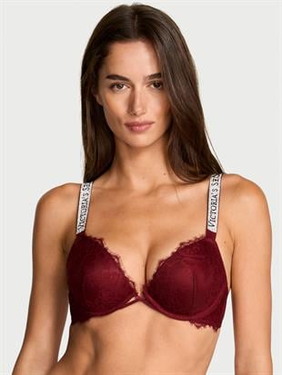 Işıltılı Askılı Dantelli Push-Up Sütyen