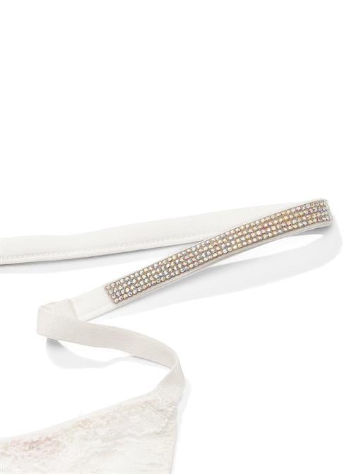 Işıltılı Askılı Dantelli V-String Külot