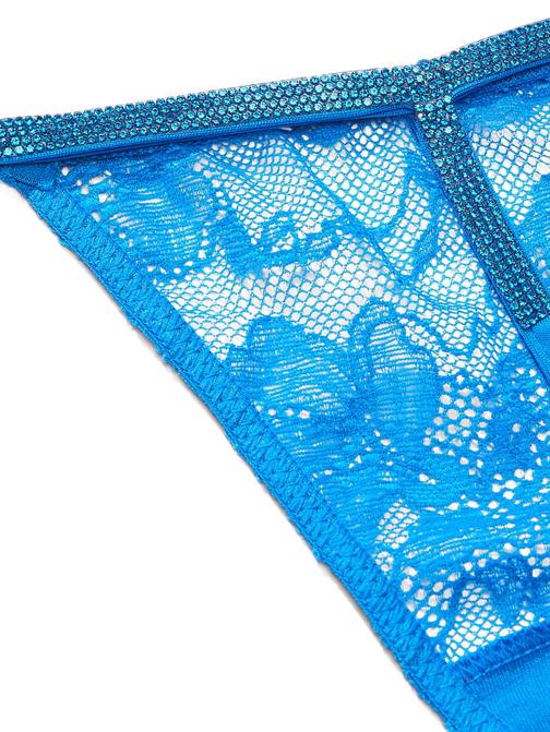 Işıltılı Askılı Dantelli V-String Külot