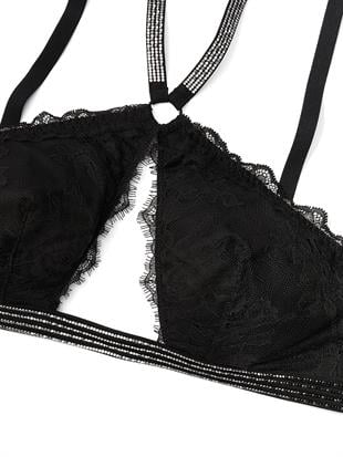Işıltılı Askılı Halter Yaka Bralet & Mini Etek Takımı