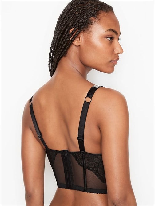 Işıltılı Askılı Push-up Korse Büstiyer