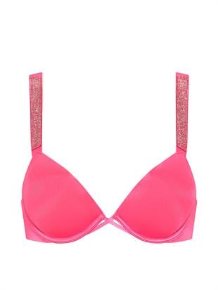 Işıltılı Askılı Push-Up Sütyen