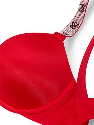 Işıltılı Askılı Push-Up Sütyen