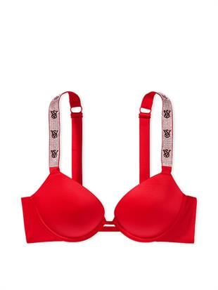 Işıltılı Askılı Push-Up Sütyen