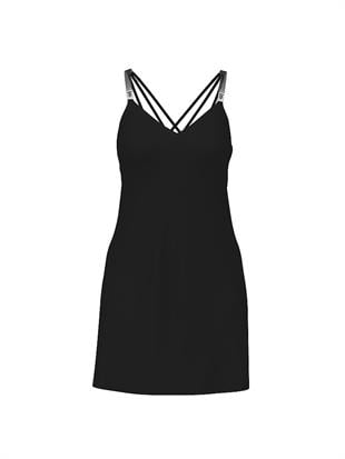 Işıltılı Askılı Saten Gecelik