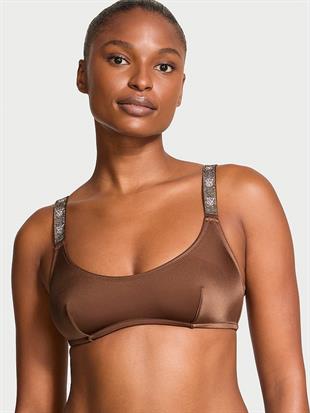 Işıltılı Askılı Scoop Bralet