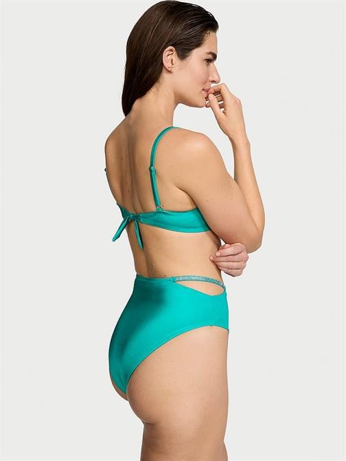 Işıltılı Askılı Yüksek Bel Cheeky Bikini Altı