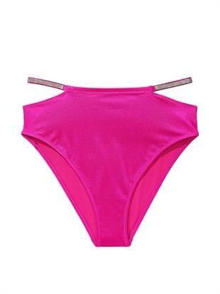 Işıltılı Askılı Yüksek Bel Cheeky Bikini Altı