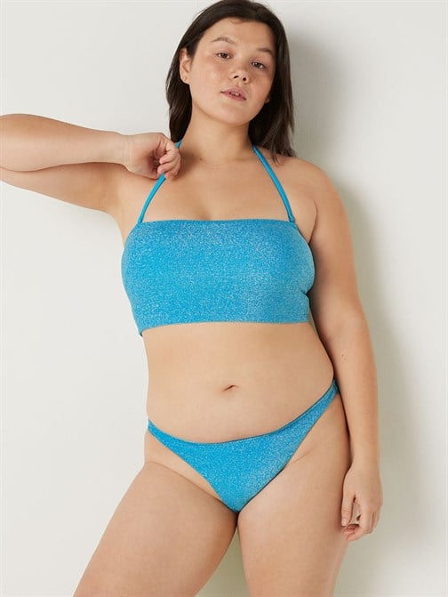 Işıltılı Askısız Bikini Üstü