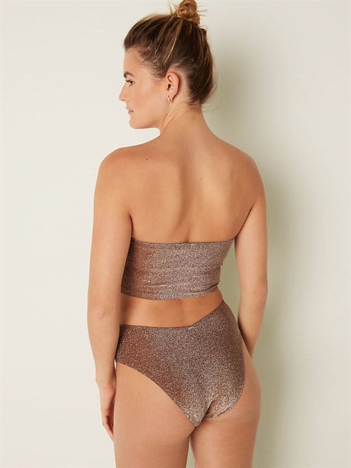 Işıltılı Askısız Bikini Üstü