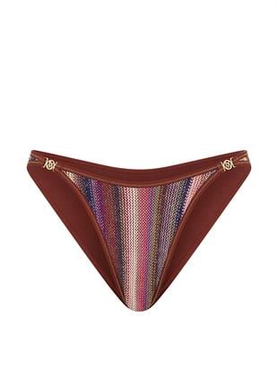 Işıltılı Çizgili Brazilian Bikini Altı