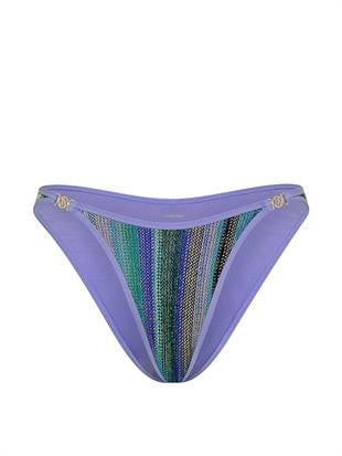 Işıltılı Çizgili Brazilian Bikini Altı