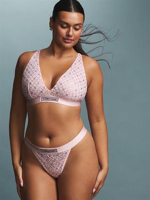 Işıltılı Dantelli Logolu Balensiz Dekolteli Bralet