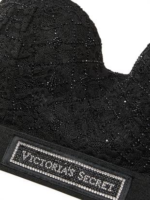 Işıltılı Dantelli Logolu Balensiz Dekolteli Bralet
