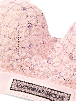Işıltılı Dantelli Logolu Balensiz Dekolteli Bralet
