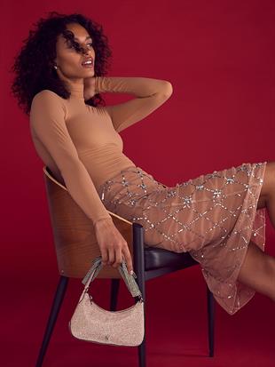 Işıltılı Fiyonk Askılı Mini Çanta