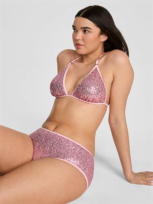 Işıltılı Üçgen Bikini Üstü