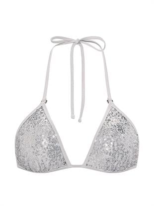 Işıltılı Üçgen Bikini Üstü