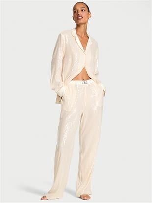 Işıltılı Uzun Pijama Takımı
