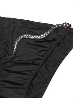 Işıltılı Yılan işlemeli Ayarlanabilir String Bikini Külot