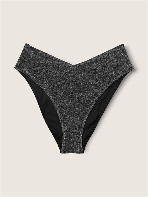 Işıltılı Yüksek Bel Cheeky Bikini Altı