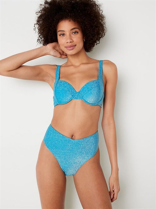 Işıltılı Yüksek Bel Cheeky Bikini Altı