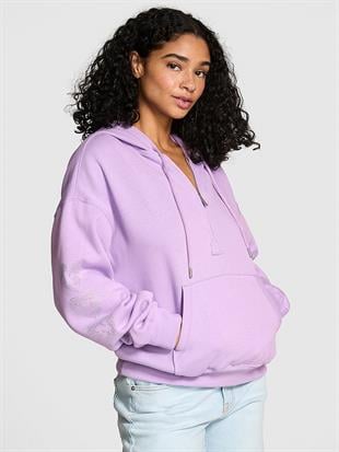 Ivy Yarım Fermuarlı Kapüşonlu Sweatshirt