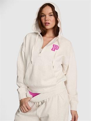 Ivy Yarım Fermuarlı Kapüşonlu Sweatshirt