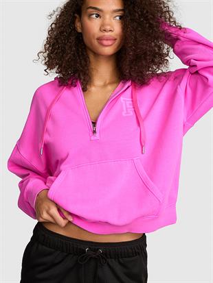 Ivy Yarım Fermuarlı Kapüşonlu Sweatshirt