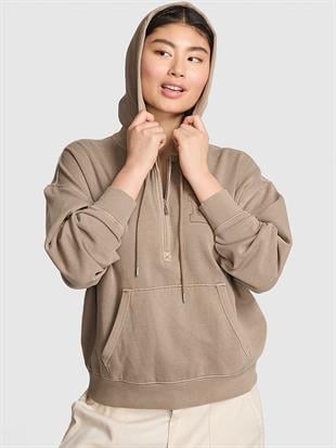 Ivy Yarım Fermuarlı Kapüşonlu Sweatshirt