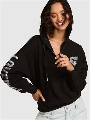 Ivy Yarım Fermuarlı Kapüşonlu Sweatshirt