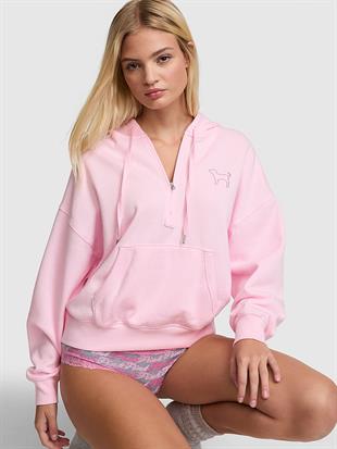 Ivy Yarım Fermuarlı Kapüşonlu Sweatshirt