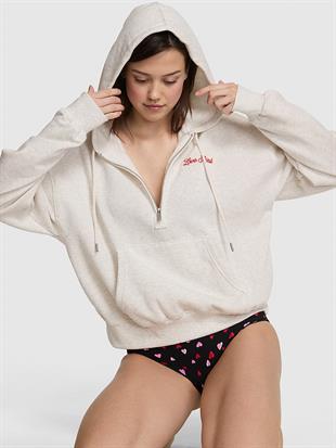 Ivy Yarım Fermuarlı Kapüşonlu Sweatshirt