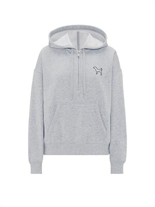 Ivy Yarım Fermuarlı Kapüşonlu Sweatshirt