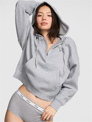 Ivy Yarım Fermuarlı Kapüşonlu Sweatshirt