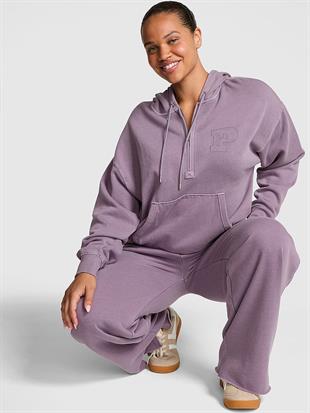 Ivy Yarım Fermuarlı Kapüşonlu Sweatshirt