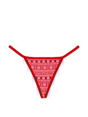 Kadife Kenarlı Pamuklu V-String Külot