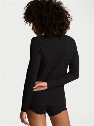 Kalpli Pointelle Kısa Pijama Takımı