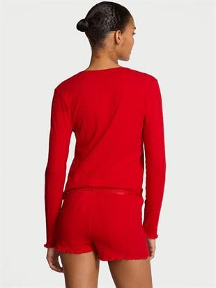 Kalpli Pointelle Kısa Pijama Takımı