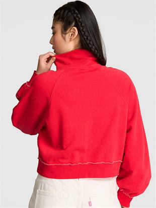 Kampüs Dik Yaka Fermuarlı Sweatshirt