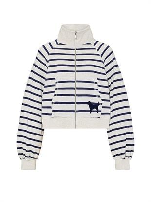 Kampüs Dik Yaka Fermuarlı Sweatshirt