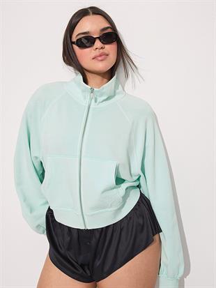 Kampüs Dik Yaka Fermuarlı Sweatshirt