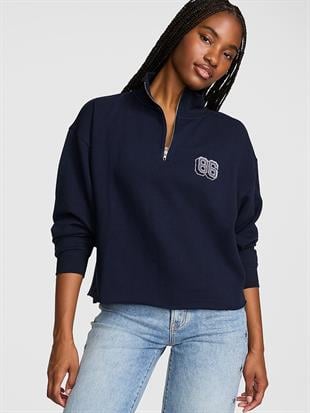 Kampüs Fermuarlı Balıkçı Yaka Sweatshirt