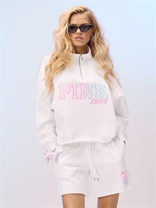 Kampüs Fermuarlı Balıkçı Yaka Sweatshirt