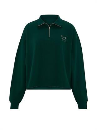 Kampüs Fermuarlı Balıkçı Yaka Sweatshirt