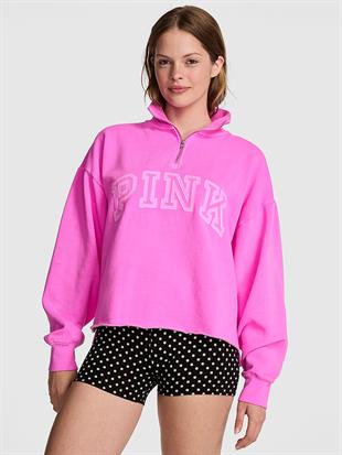 Kampüs Fermuarlı Balıkçı Yaka Sweatshirt