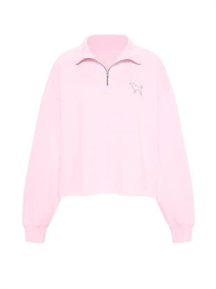 Kampüs Fermuarlı Balıkçı Yaka Sweatshirt